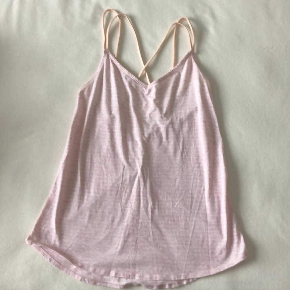 Pretty pink stripe Lululemon stroppy tank sz 6